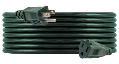 General Electric Outdoor Extension Cord 16awg, 20 ft, Green