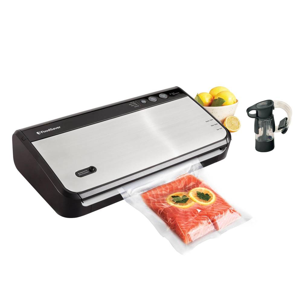 FoodSaver Système d’étanchéité sous vide avec accessoire de scellage portatif - Vacuum sealing system with handheld sealer attachment