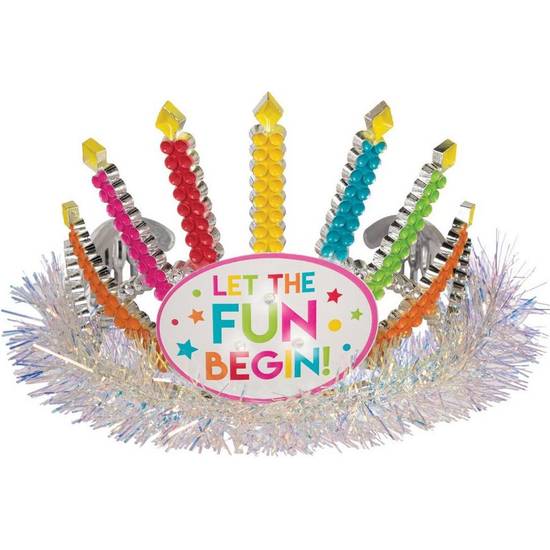 Sprinkles Birthday Girl Cake Fabric & Plastic Headband, 9.5in x 11in