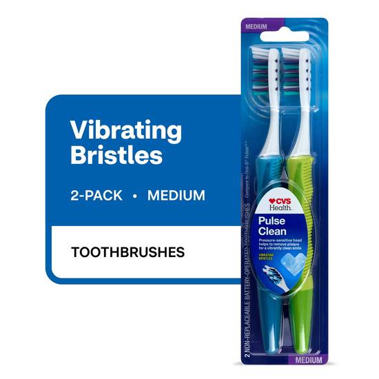 CVS Health Pulse Clean Toothbrush, Medium Bristle, 2 CT