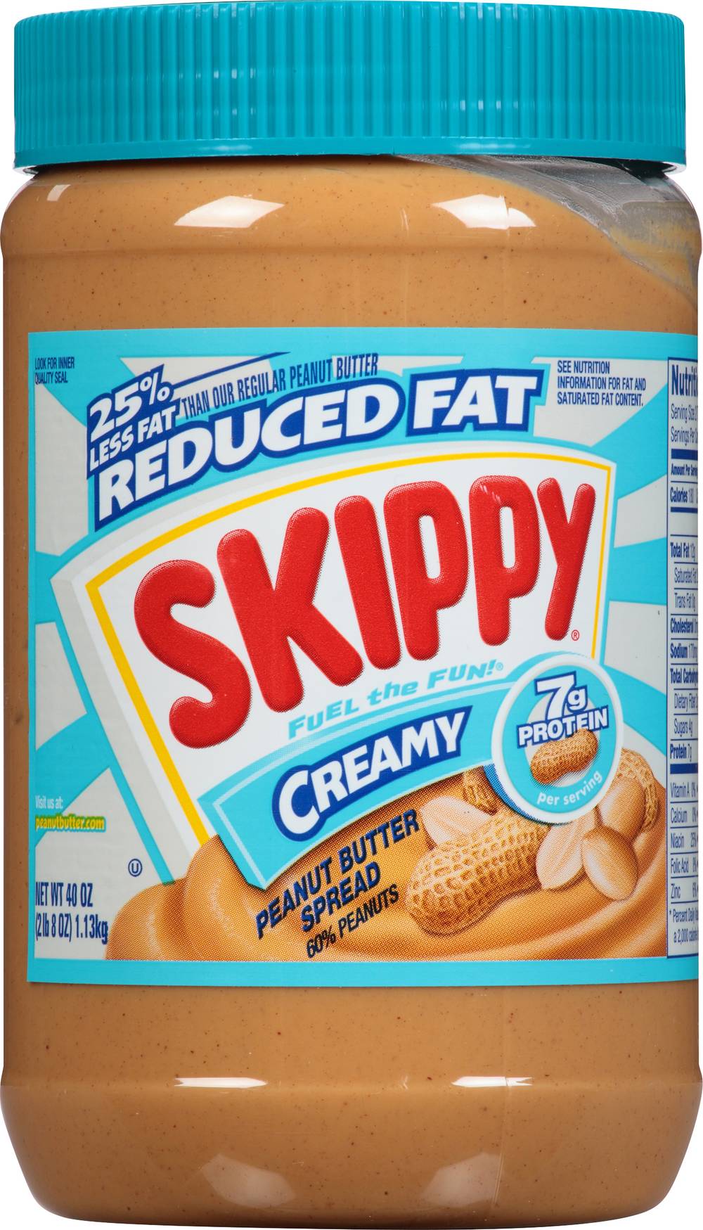 Skippy Reduced Fat Creamy Peanut Butter Spread (40 oz)