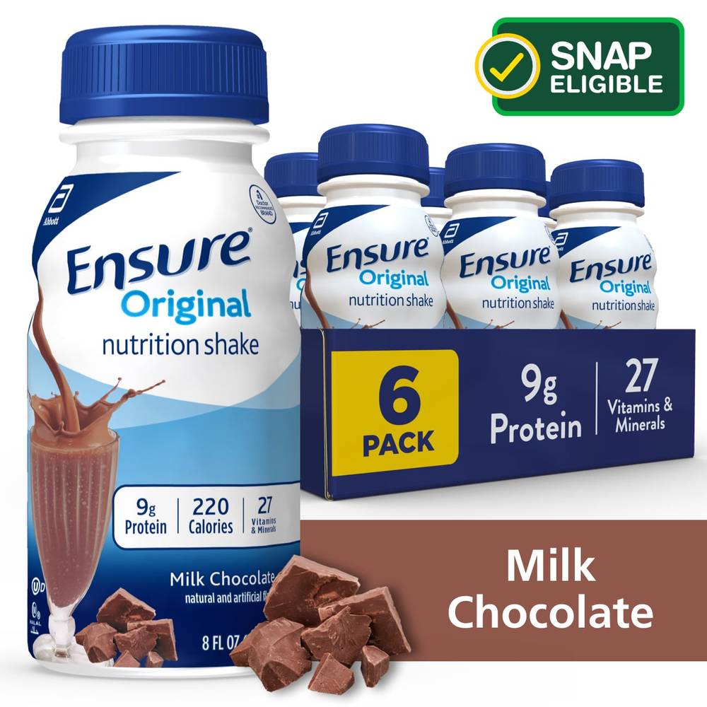 Ensure Original Milk Chocolate Nutrition Shake, 6CT