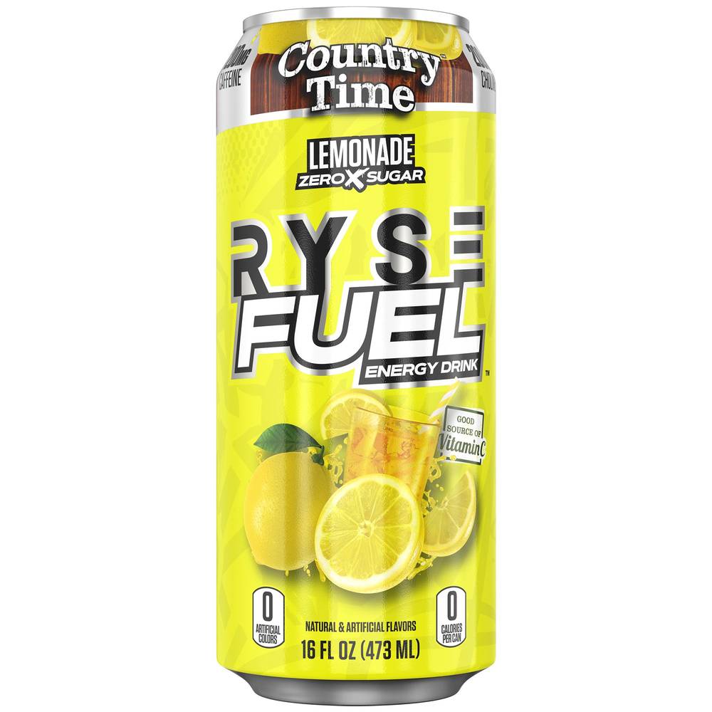Ryse Fuel Energy Drink - Country Time Lemonade (12 Drinks/ 16 Fl Oz. Each)