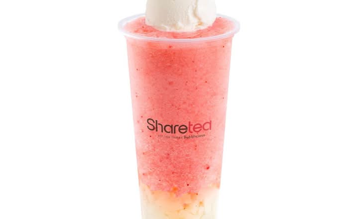 Strawberry Ice Blended W/ Lychee & Ice Cream (Smoothie)