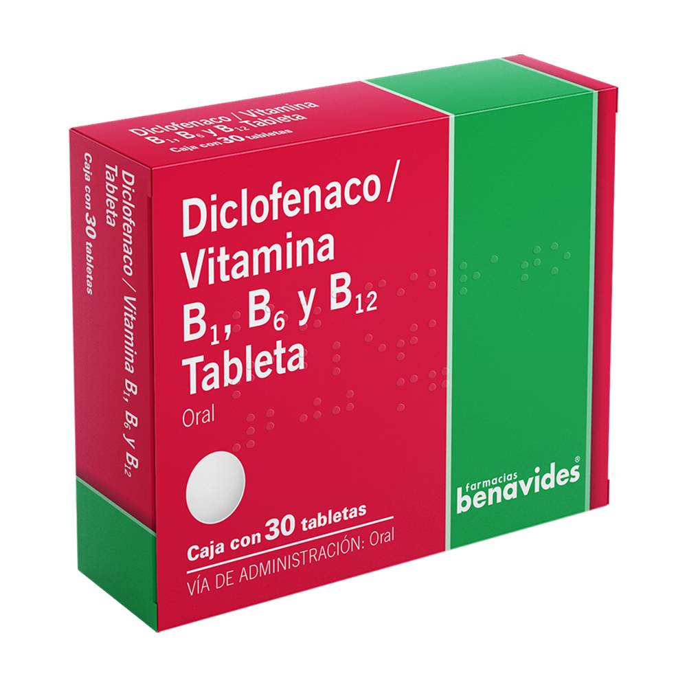 Farmacias benavides diclofenaco y complejo b tabletas (30 un)