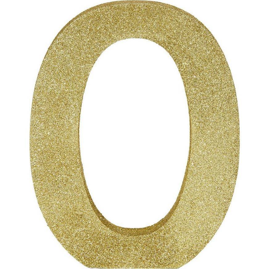 Party City Glitter Letter O Sign (7 in x 9 in/gold)