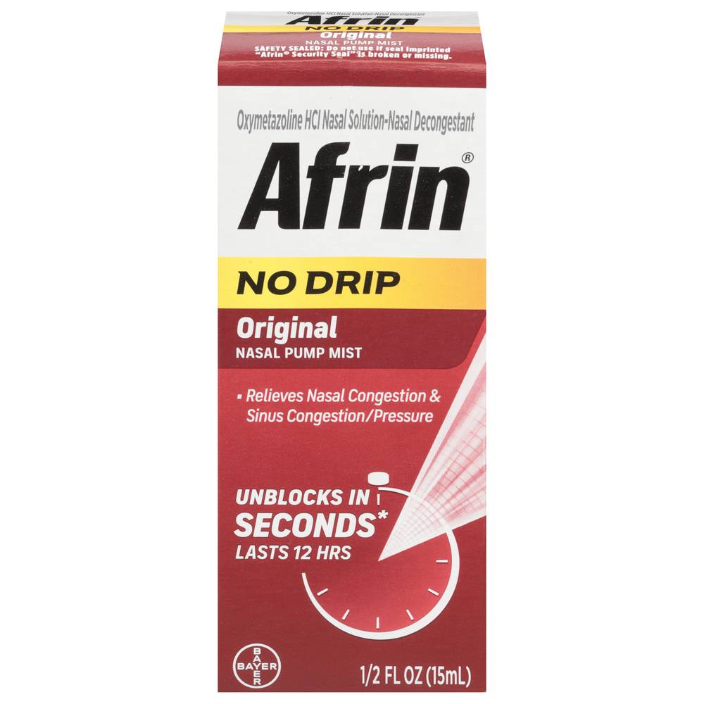 Afrin No Drip Original Pump Mist 12hr Congestion Relief (0.5 oz)