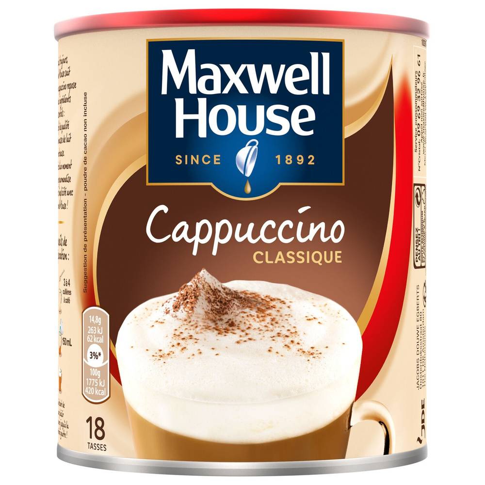 Cappuccino classique MAXWELL HOUSE - la boîte de 280g