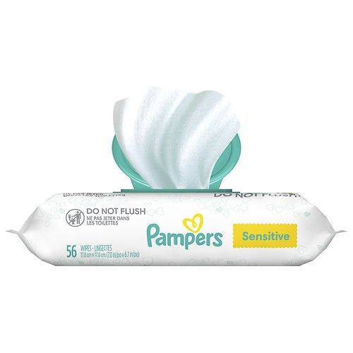 Pampers Baby Wipes Sensitive, Perfume Free Fragrance-Free - 56.0 ea