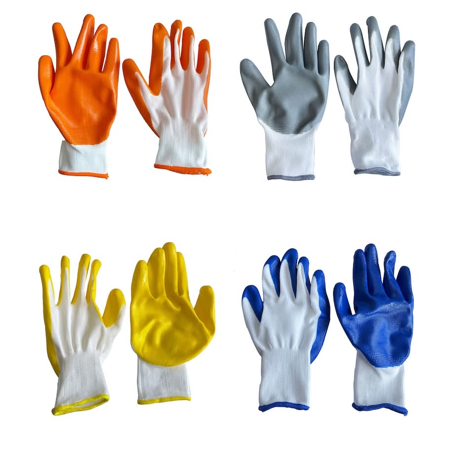 Tool Bench Hardware Nitrile-Coated Garden Gloves