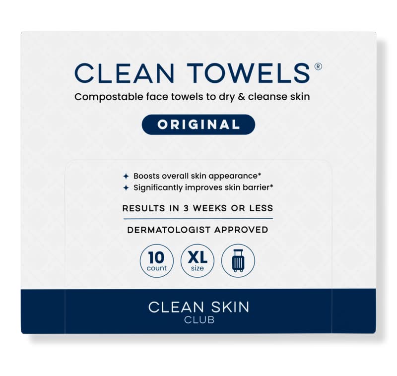 Clean Skin Club Clean Towels Original Disposable Face Towels 10 ct