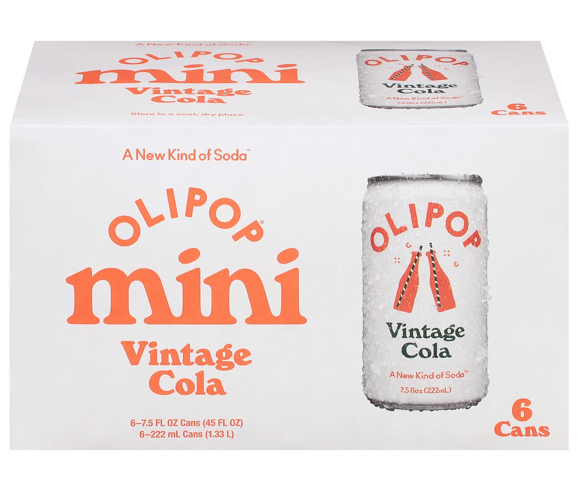 Olipop Mini's Vintage Cola Soda (6 x 7.5 fl oz)