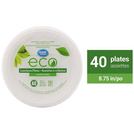 Great Value Eco Compostable Luncheon Plates 22.2 cm