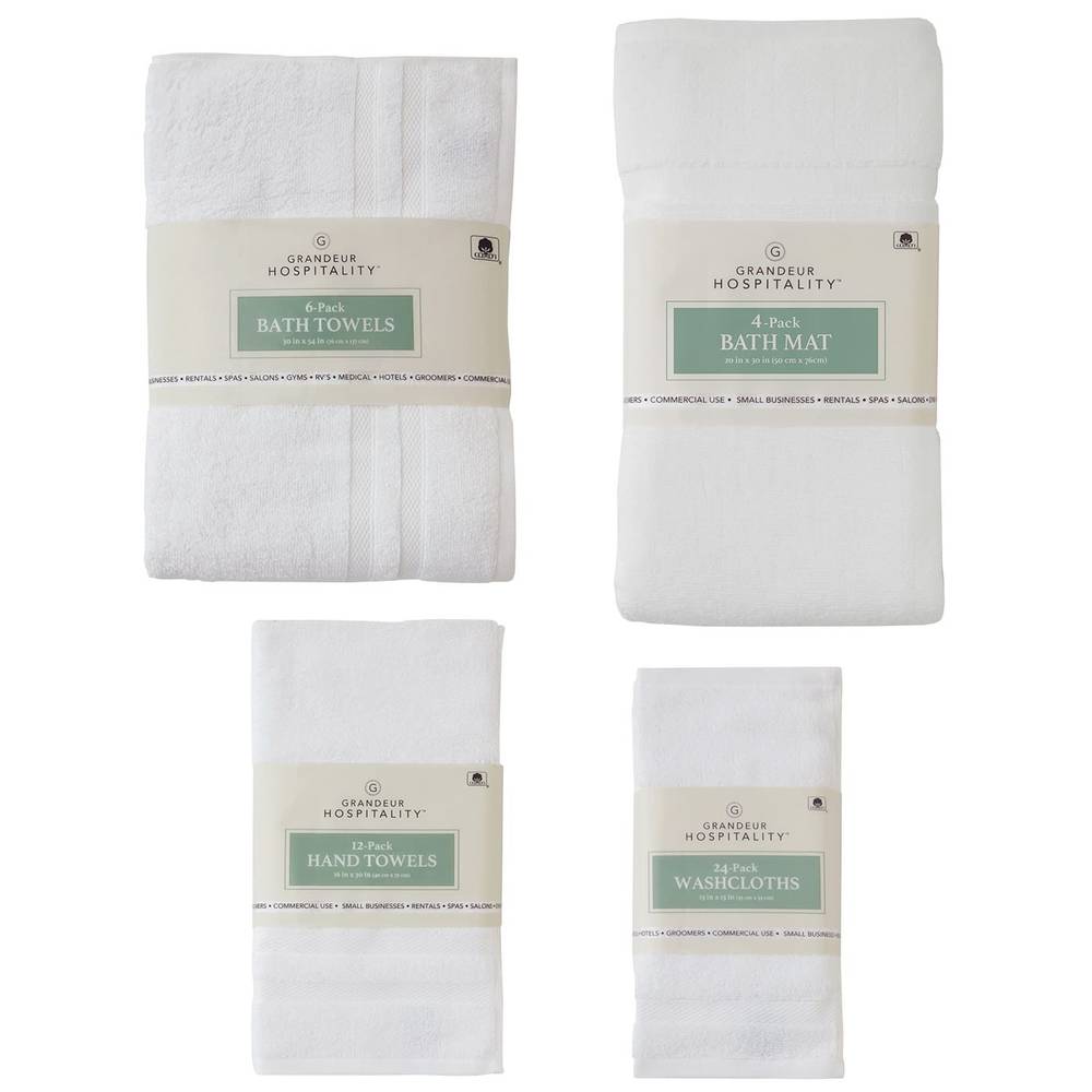 Grandeur Hospitality Hand Towels (16 in x 30 in/white)
