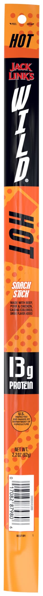 Jack Link's Wild Stick Hot Snack Stick, Smoke (2.2 oz)