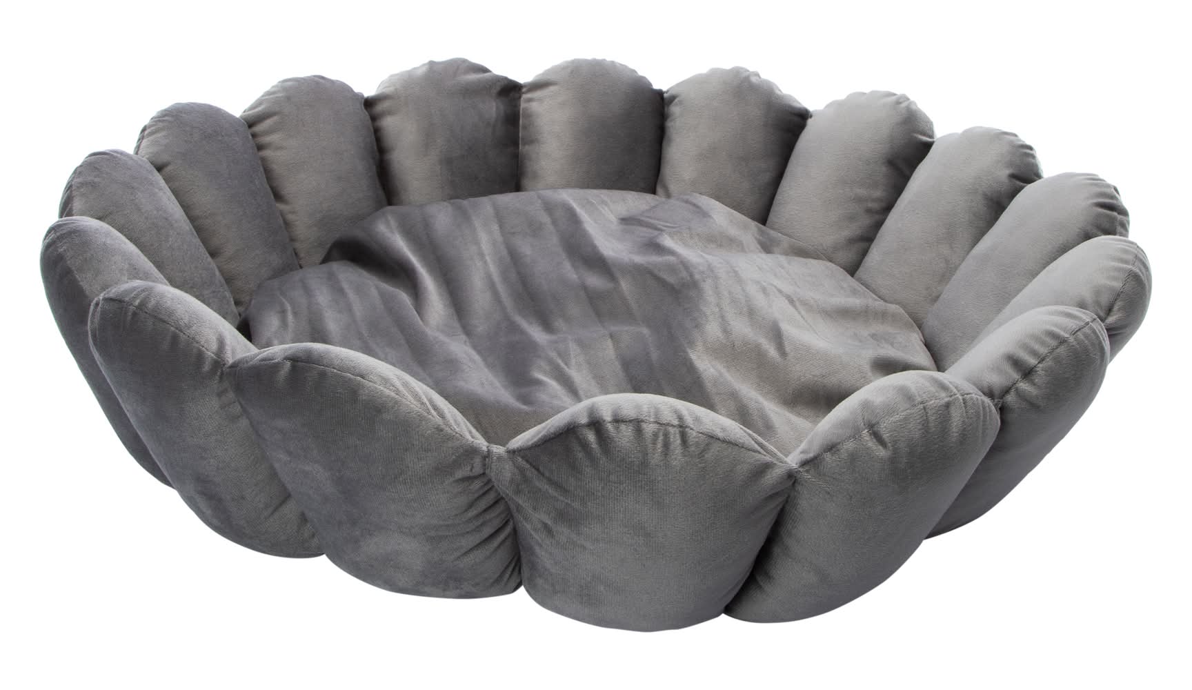 Scalloped Pet Bed 20in x 20in Gray