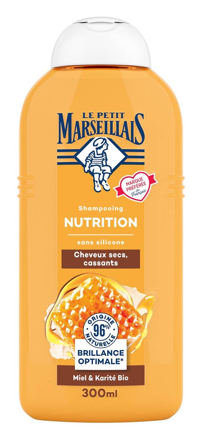 Le Petit Marseillais - Shampooing nutrition au miel et karité bio (300ml)
