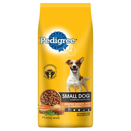 Pedigree Adult Small Dog Roasted Chicken, Rice & Vegetable Flavor Dry Dog Food, 3.5 Lbs