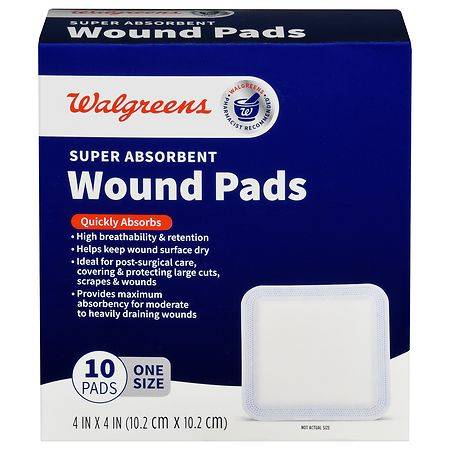 Walgreens Super Absorbent Wound Pad Super Soft 4'"x4