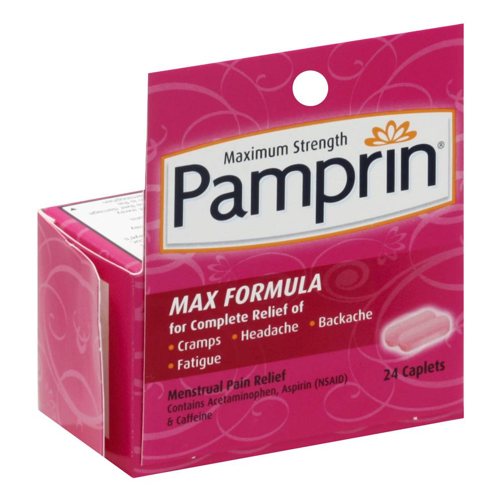 Pamprin Maximum Strength Menstrual Pain Relief Caplets (24 ct)