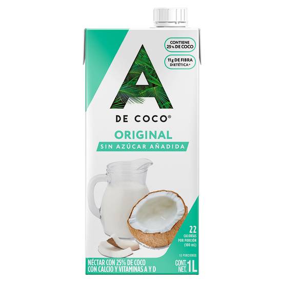 A de coco bebida original (cartón 1 l)