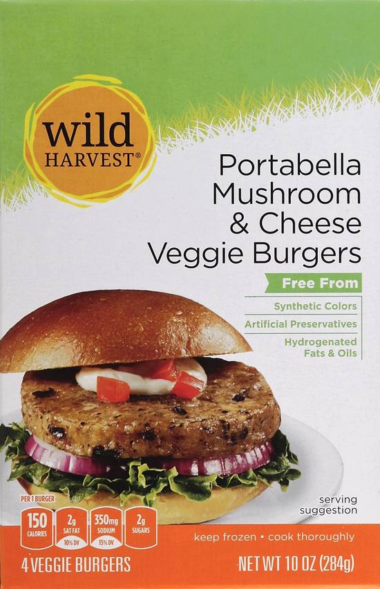 Wild Harvest Portabella Mushroom & Cheese Veggie Burgers
