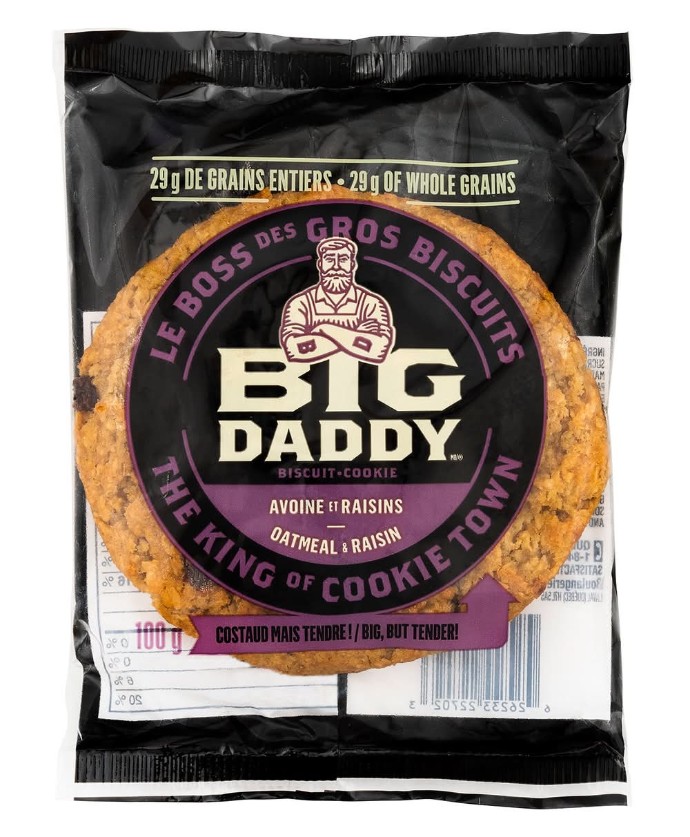 Big Daddy - Biscuit À L’Avoine Et Raisins, 8 X 100G / Big Daddy Oatmeal And Raisin Cookies, 8 X 100G