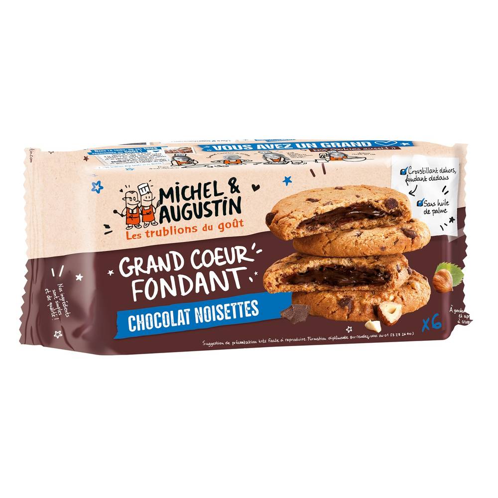 Michel et Augustin - Cookie grand cœur fondant, chocolat noisettes (6)