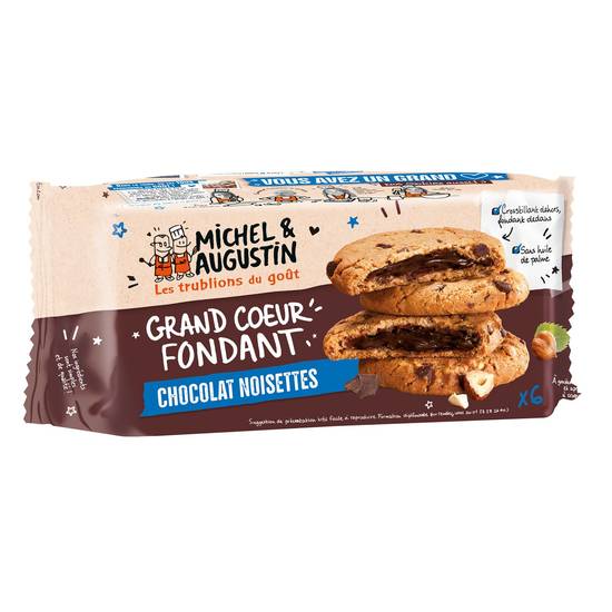 Michel et Augustin - Cookie grand cœur fondant (chocolat noisettes)