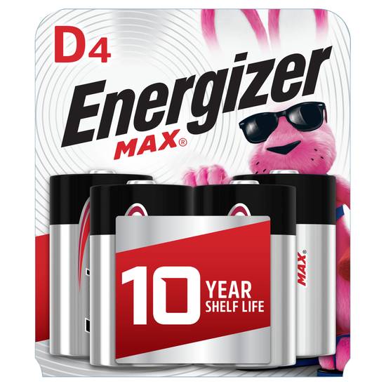 Energizer D4 Max Alkaline Batteries (4 ct)