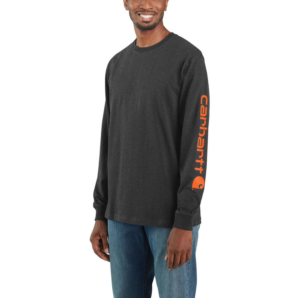 Carhartt Men's Gray Knit Long Sleeve Solid T-shirt (Large) | K231-CRHLREG