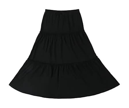 Juniors Tiered Maxi Skirt Extra Large Black