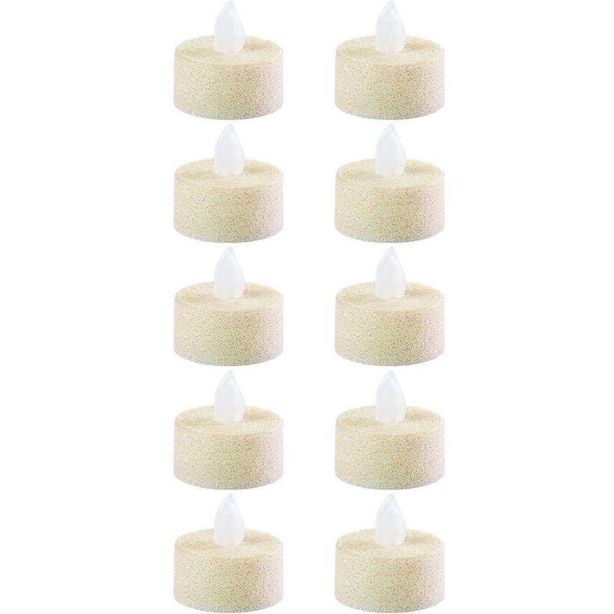 Party City Glitter Tealight Flameless Led Candles (1 1/2in x 1 1/2in /iridescent)