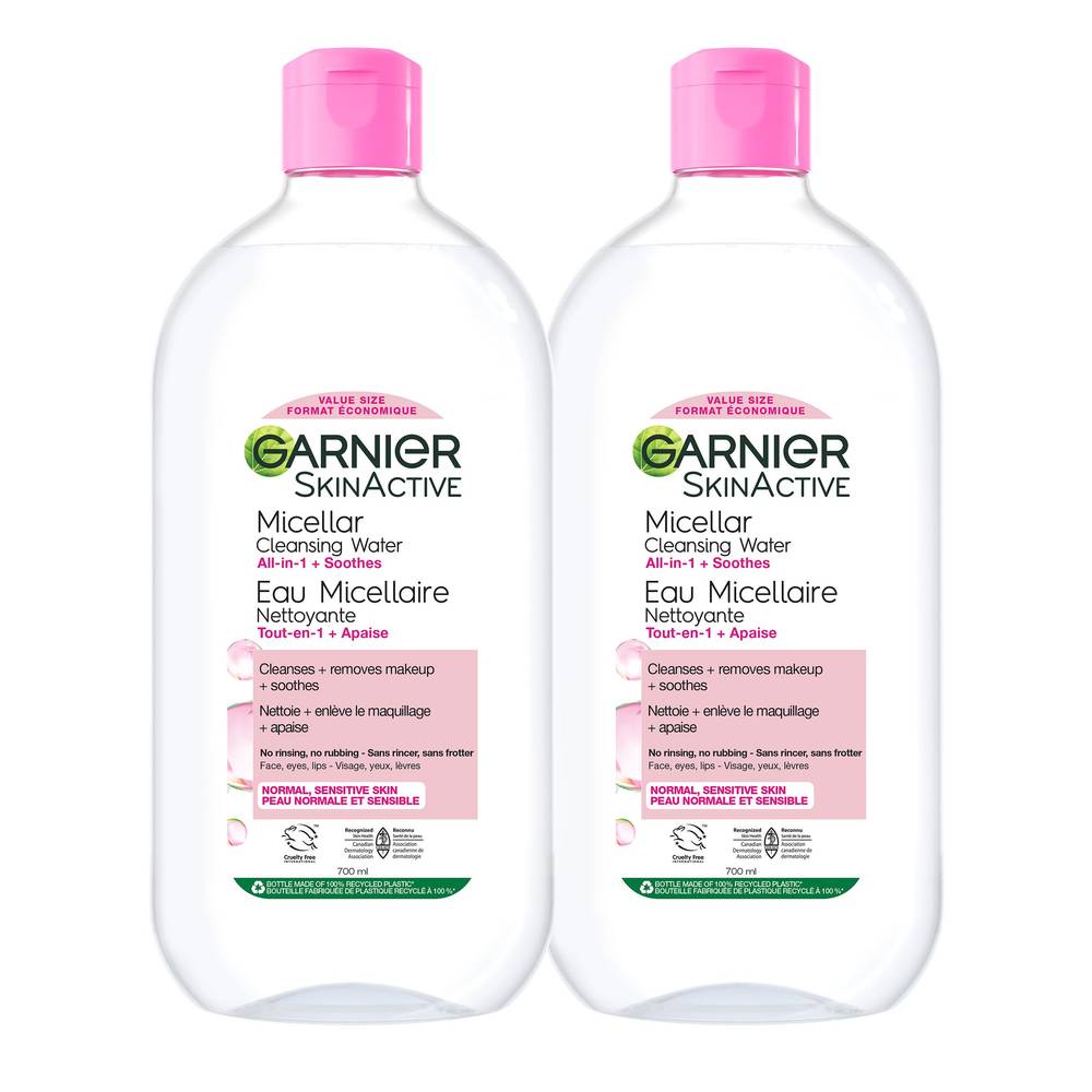 Garnier Nettoyants d’eau micellaire pour peau sensible ( 2 x 700 mL) - Micellar water cleansers for sensitive skin (2 x 700 mL)