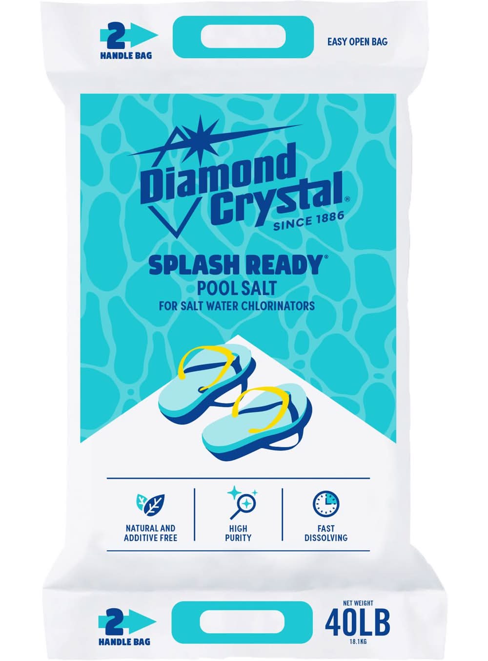 Diamond Crystal Splash Ready Granule Pool Salt 40 Lb