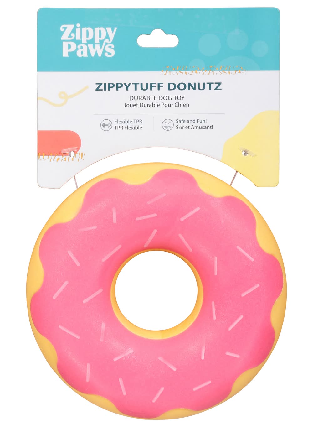 ZippyPaws Tuff Donutz Strawberry Durable Dog Toy