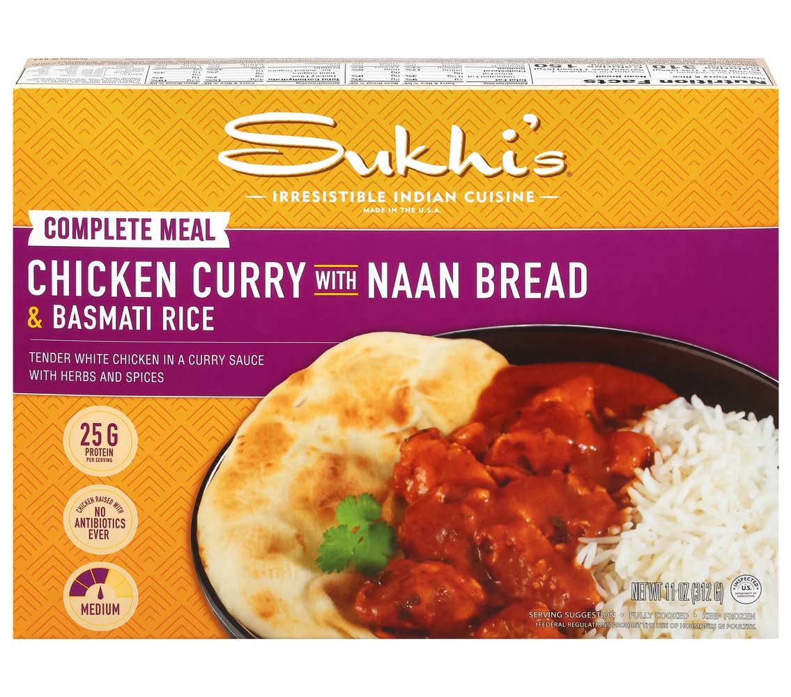 Sukhi Rice Sukhi's Chicken Curry With Naan Bread & Basmati Rice (11 oz) | Postmates