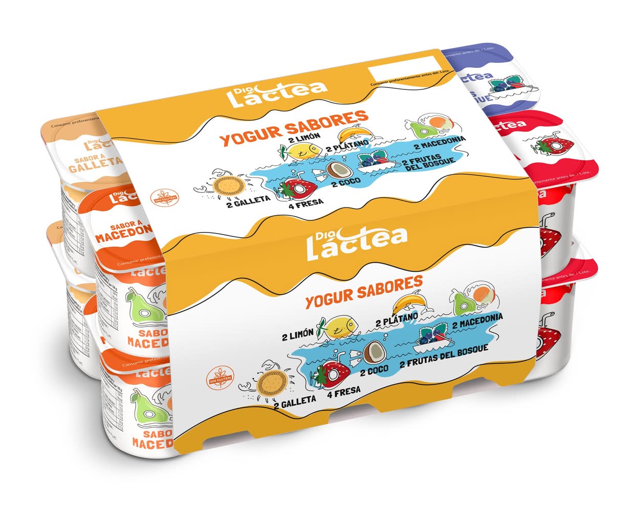 Yogur Sabores Dia Láctea Pack 16 X 125 G