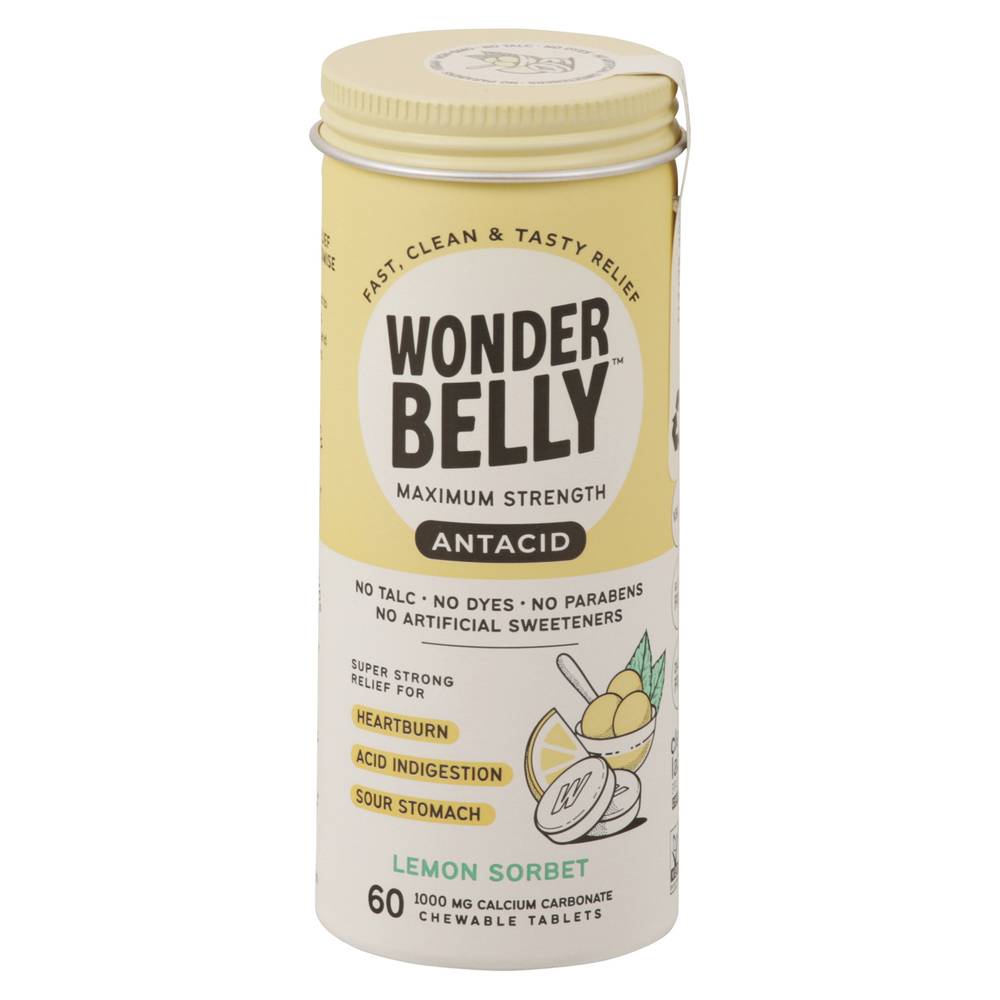 Wonder Belly Antacids Lemon Sorbet Chewable Tablets