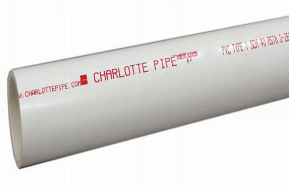 Charlotte Pipe Pvc Schedule 40 Pressure Plain-End Pipe, 3/4 In x 10 Ft