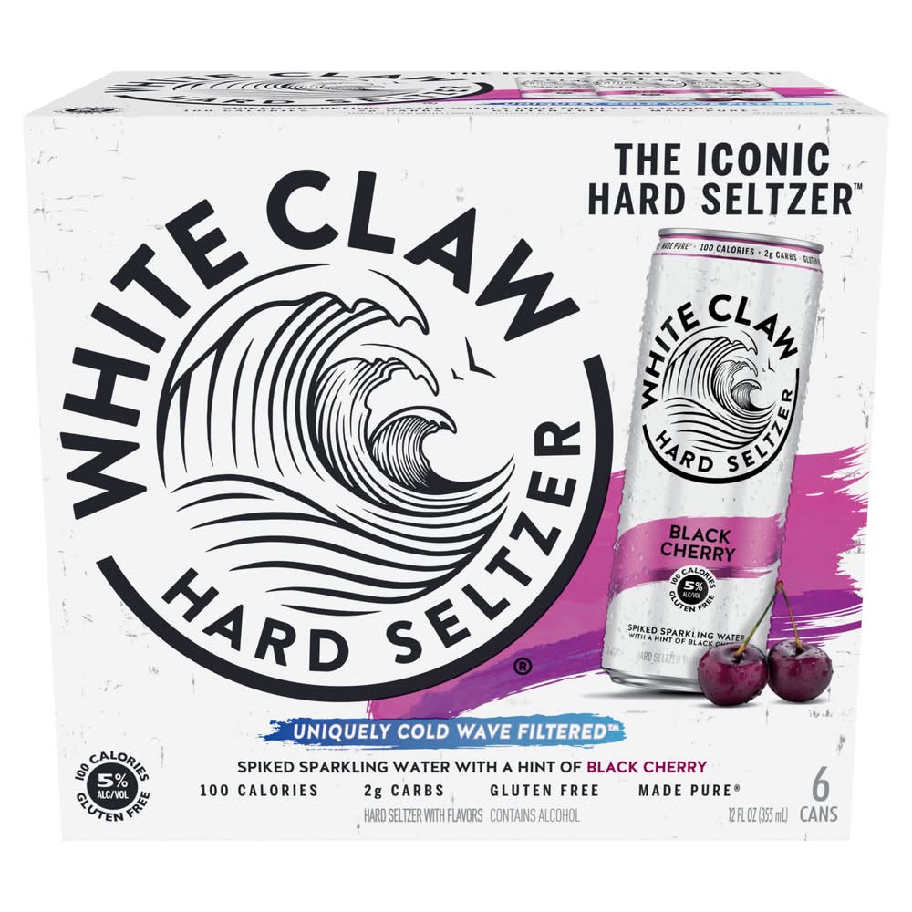 White Claw Hard Seltzer, Black Cherry (6 x 12 fl oz)