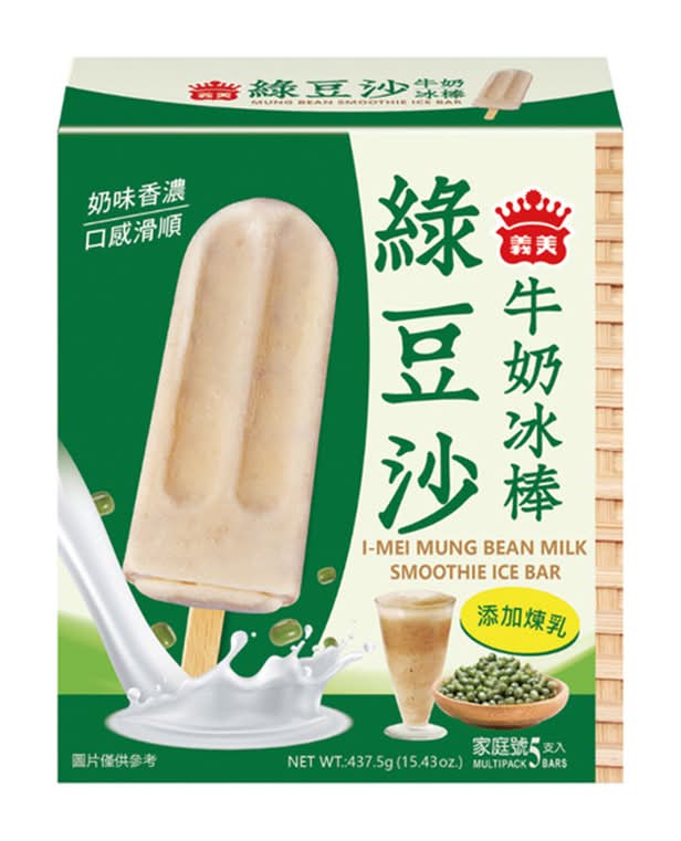 義美綠豆沙牛奶冰棒-冷凍 | 5 入 #24011080