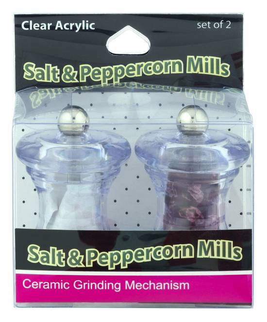 Items 4 U! Acrylic Salt & Peppercorn Mills (1 set)