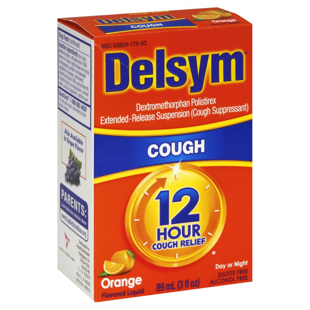 Delsym Orange Flavored Liquid 12 Hour Cough Relief