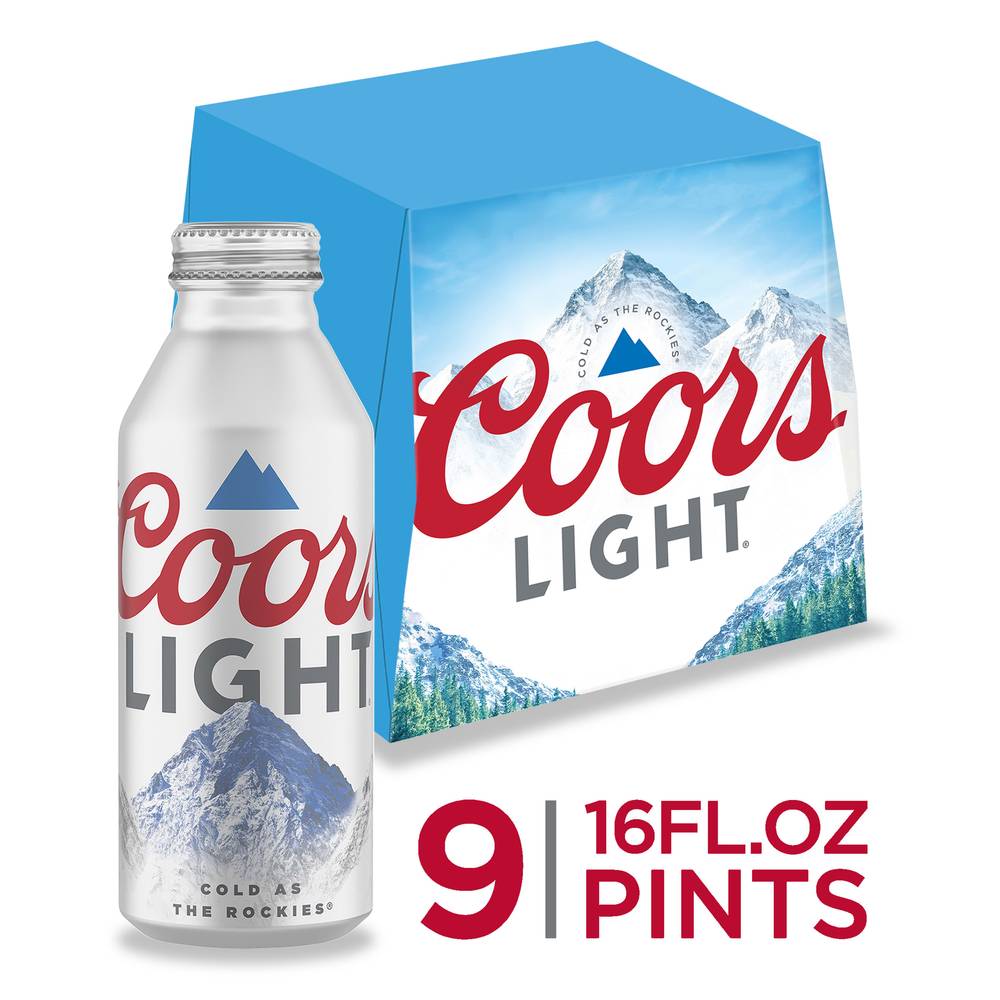 Coors Light Lager Beer (9 ct, 16 fl oz)