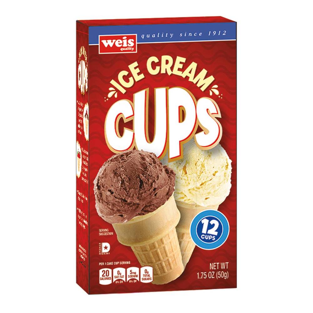 Weis Quality Ice Cream Cones Cake Cups (1.75 oz, 12 ct)