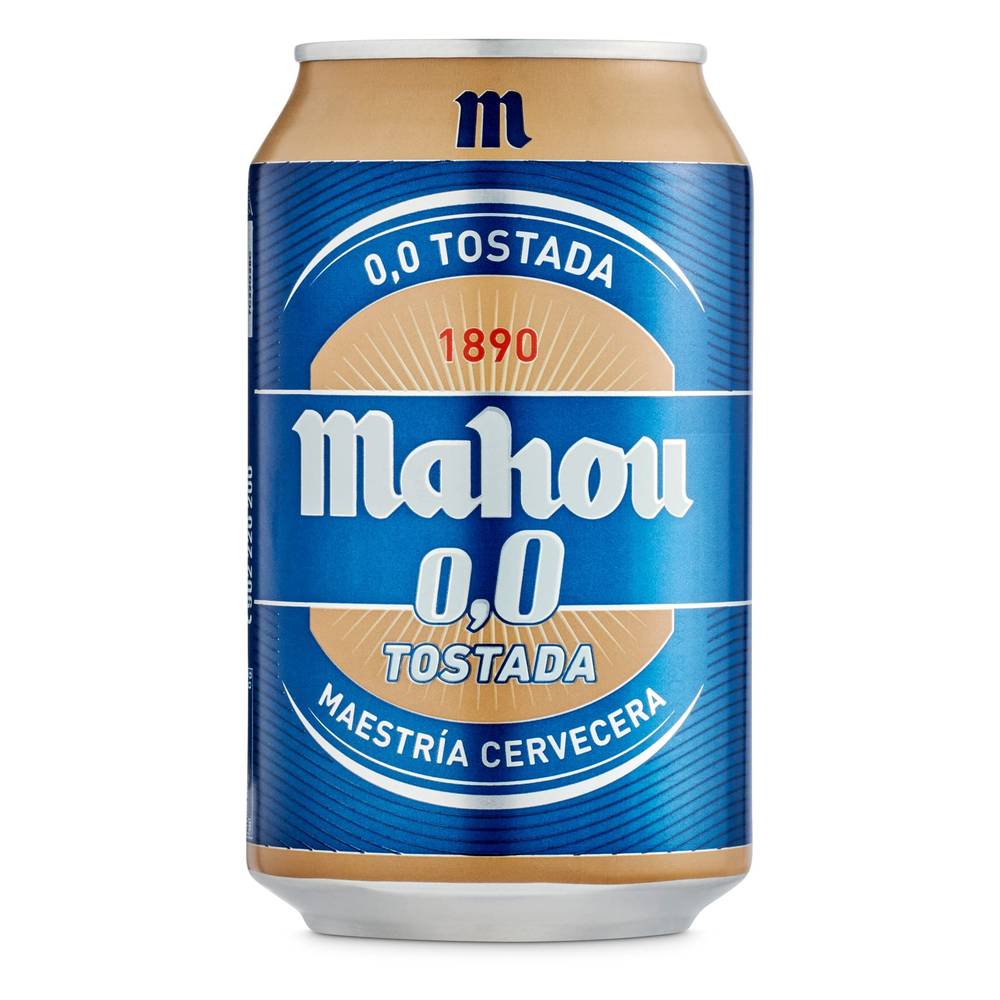 Cerveza Tostada 0,0% Alcohol Mahou Lata 33 Cl