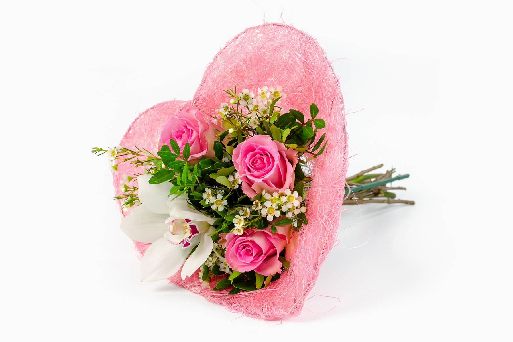 Bouquet Coração (Cor-de-Rosa)