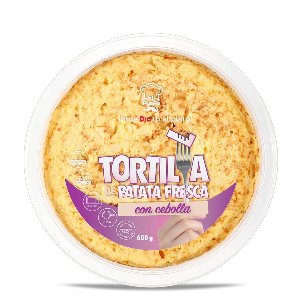 Tortilla De Patatas Con Cebolla Al Punto Dia Bandeja 600 G