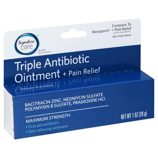 Signature Care Triple + Pain Relief Maximum Strength Antibiotic Ointment